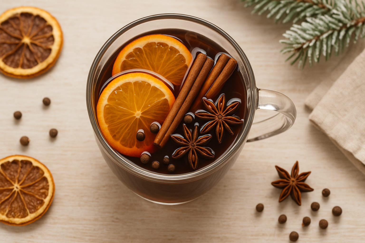 piment-drink Gewürztee und Glühwein mit Pimentkörnern