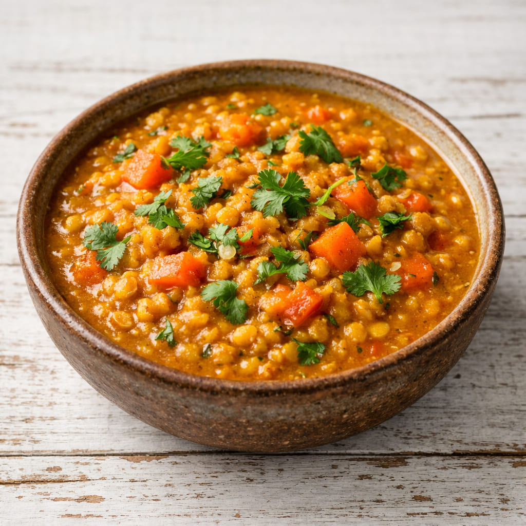 Nordafrikanischer Linseneintopf mit Ras el Hanout