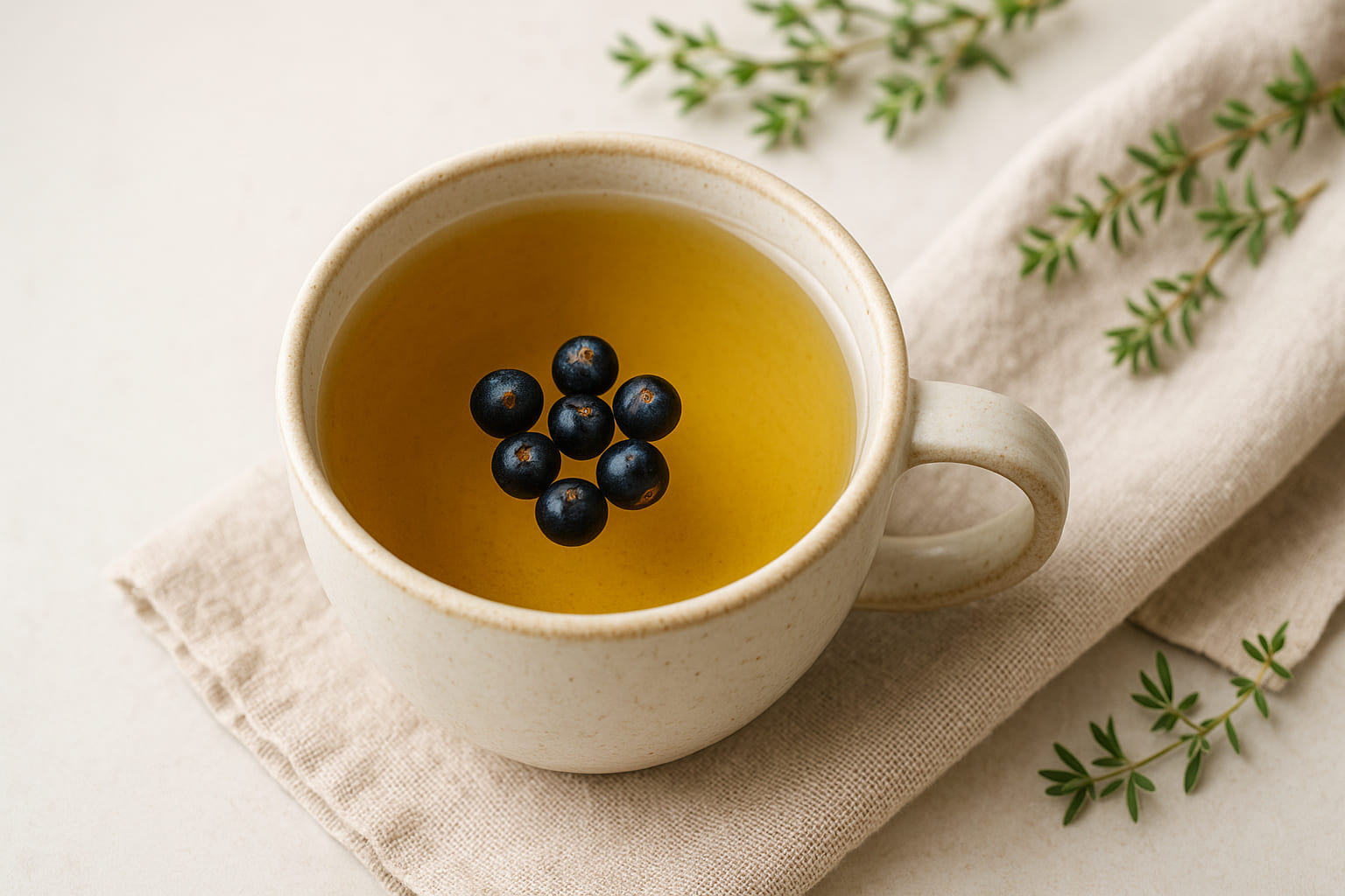 tee-mit-wacholder Kräutertee mit Wacholderbeeren