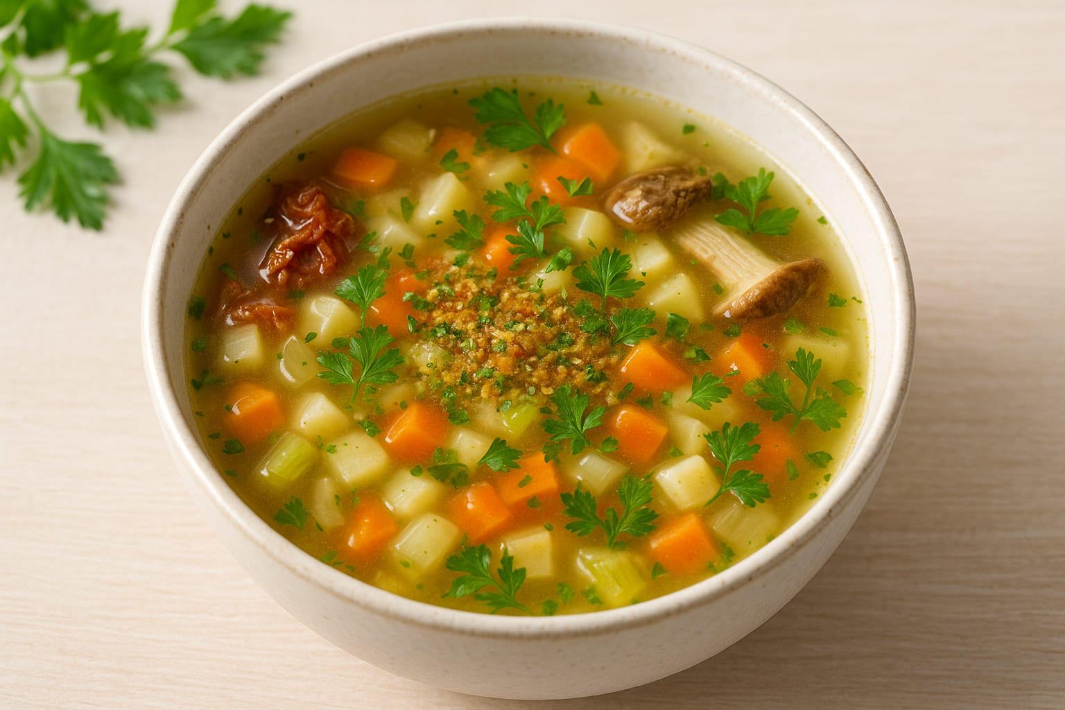 Kraftvolle Gemüsesuppe mit Umami Gewürz