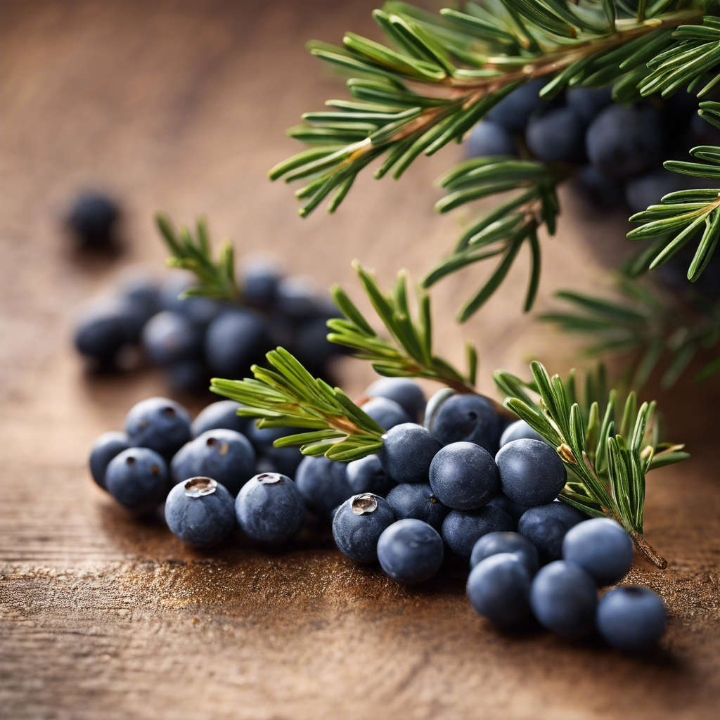Frische Wacholderbeeren in Nahaufnahme